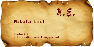 Mikula Emil névjegykártya